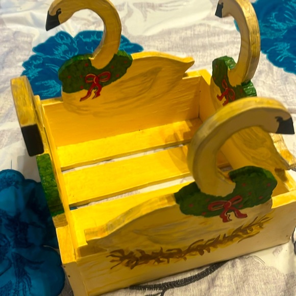 Precious Swan Goose Wooden Painted Crate
